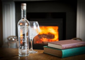 Gin Bottle By The Fire - Pentland Hills Gin